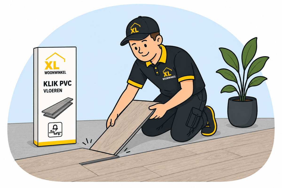 Rigid klik-PVC vloer met natuurlijke houtlook