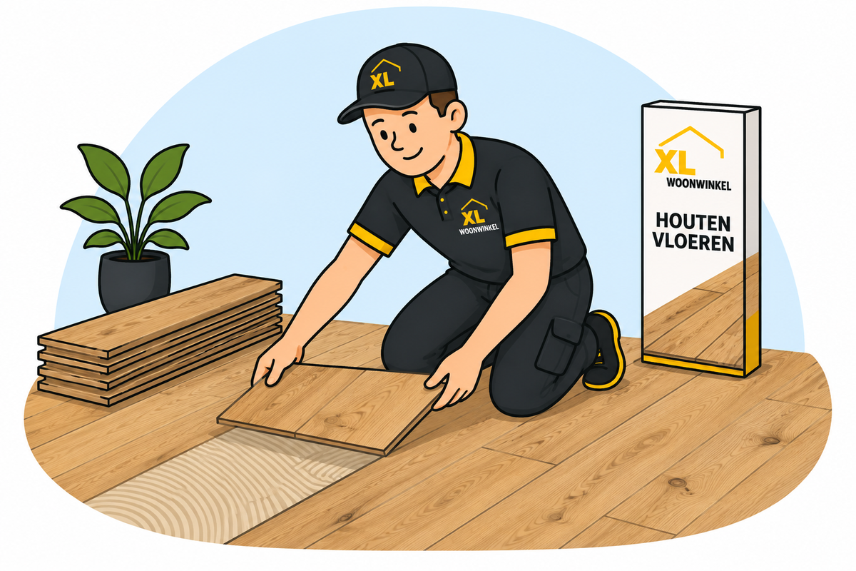 Echte houten vloer met natuurlijke eiken uitstraling