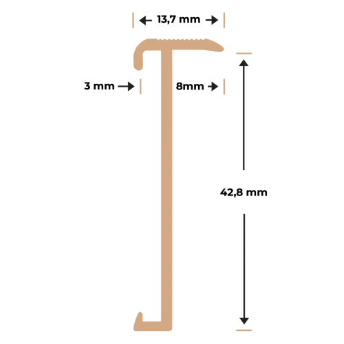 Trapneusprofiel PVC - Diverse kleuren | 14 x 43 mm – 1,5 meter