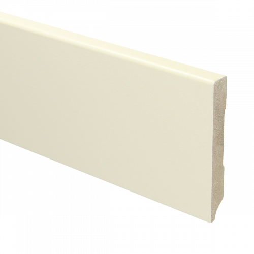 MDF Moderne Plint RAL 9001 (Creme-Wit), verkrijgbaar in verschillende maten, voor een strakke afwerking in jouw interieur.